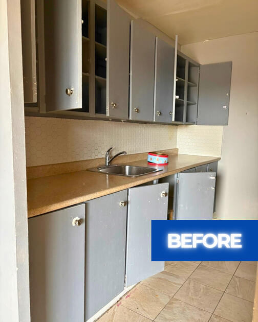 Apartment kitchen before demolition